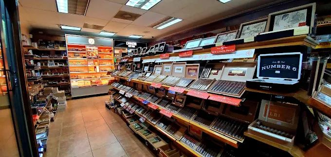 Walk-in humidor at Cigar Castle cigar shop in Tampa